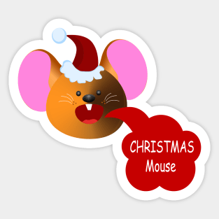 Santa Mouse Sticker